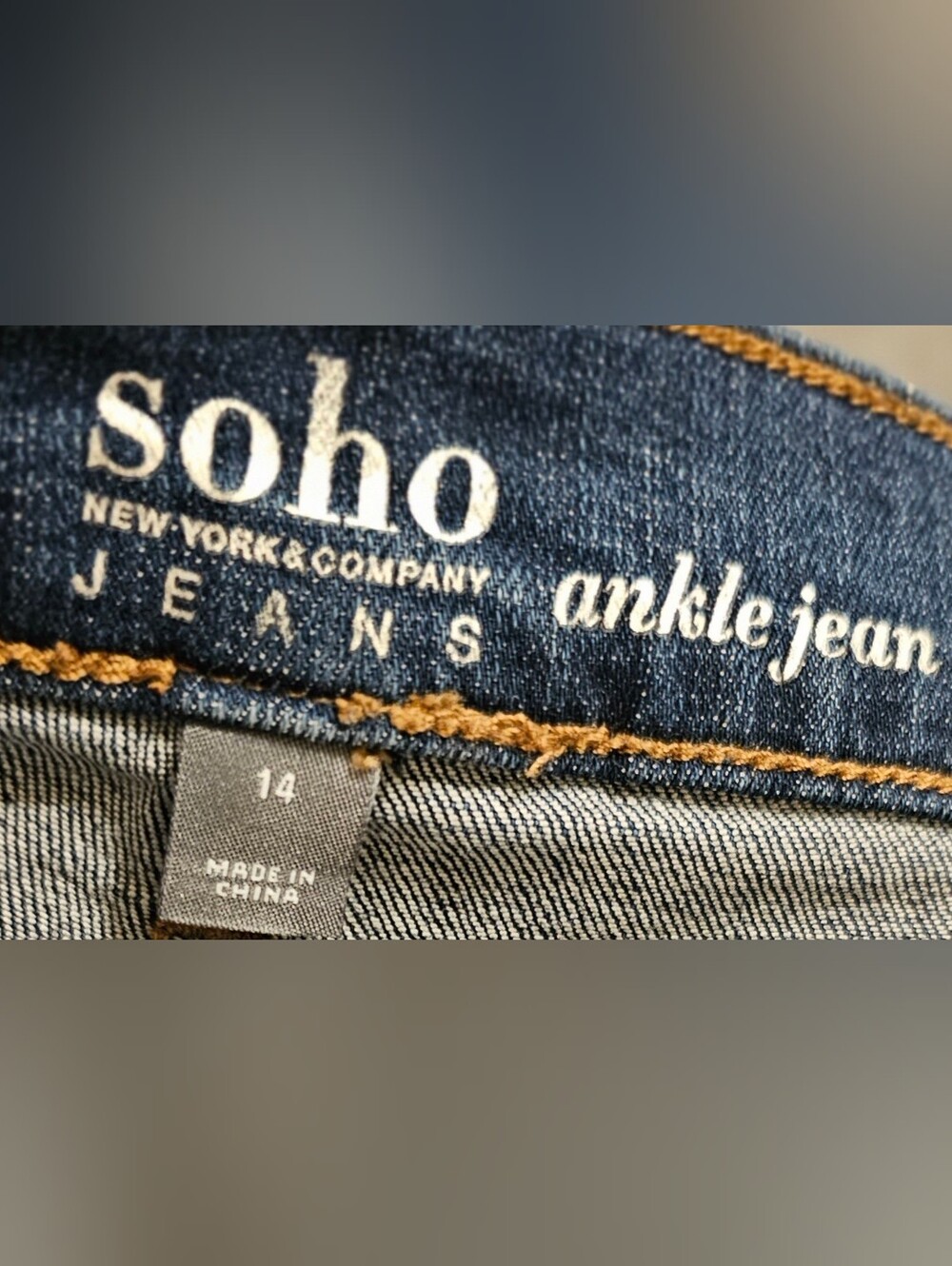 New York & Company - Soho Jeans- Distressed Women's Dark Blue Jeans - Picture 2 of 5